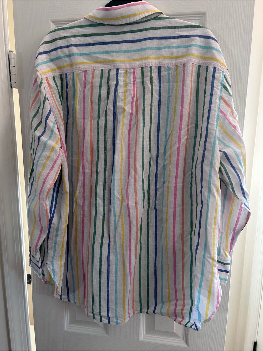 Talbots Plus LINEN EVERYDAY RELAXED SHIRT HARMONIOUS STRIPE 2X Cotton Buttondown - Picture 6 of 6